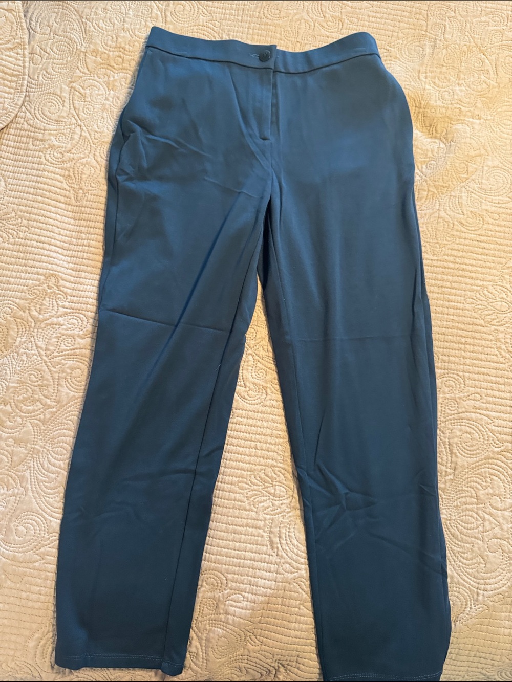 Eileen Fisher Teal Straight-Leg Pants